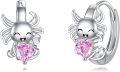 wholesale 925 Sterling Silver Angel with Pink CZ Heart Studs - Valentine's Day Gift for Her-0-0