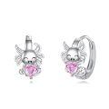 wholesale 925 Sterling Silver Angel with Pink CZ Heart Studs - Valentine's Day Gift for Her-0-0