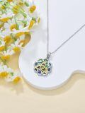 wholesale 925 Sterling Silver Celtic Knot Abalone Shell Pendant Necklaces for Women Gifts-0-3
