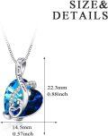 wholesale 925 Sterling Silver & Austrian Crystal Heart Pendant Necklace I Love You Forever Mom Daughter Son Gift-0-2