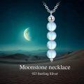 wholesale 925 Sterling Silver Moonstone Necklace Elegant Adjustable Chain for Women, Gift for Her-0-1