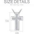 wholesale 925 Sterling Silver CZ Cross Pendant Necklaces Set - Always Be With You for Family and Friends-0-4