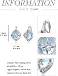 wholesale 925 Sterling Silver Compass Star Drop Earrings with Blue Opal Stone and White Gold Plated Accents-0-3