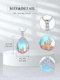 wholesale 925 Sterling Silver Blue Moonstone Family Tree Pendant Necklaces for Women Girls Mothers Day Gift-0-2