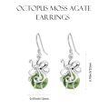wholesale 925 Sterling Silver Octopus Earrings Wholesale With Green Stone Accents-0-4