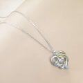 wholesale 925 Sterling Silver Double Heart with Woman and Child Pendant Necklaces - Mothers Day Gifts for Mom & Daughter-0-3