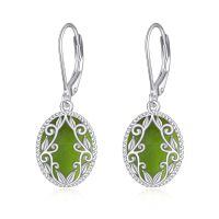 wholesale 925 Sterling Silver Celtic Teardrop Filigree Earrings Jewelry Gifts for Women-Peridot Oval Earrings