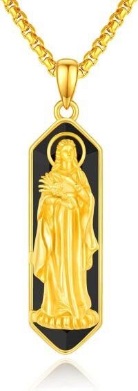 wholesale 925 Sterling Silver Gold Plated Virgin Mary Pendant Chain Necklace-St Maria Goretti