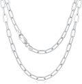 wholesale Sterling Silver Paperclip Chain Necklace 16 26 Italy Made Lobster Clasp-0-5