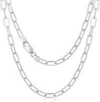 wholesale Sterling Silver Paperclip Chain Necklace 16 26 Italy Made Lobster Clasp-Style 2 16 Inch