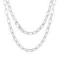 wholesale 925 Sterling Silver White Gold Plated Paperclip Link Chain Necklace-0-5