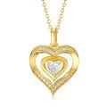 wholesale 14k Gold Heart Pendant Necklace Wholesale With Lab Diamond Heart And Pave Details-0-0