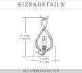 wholesale 925 Sterling Silver Mermaid Pendant Necklace with Cubic Zirconia and Infinity Design - I love you forever-0-3