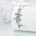 wholesale 925 Sterling Silver Hammerhead Shark Necklace with Abalone Shell Inlay Pendant-0-3