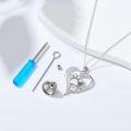 wholesale 925 Sterling Silver Heart Opal Paw Print Forever Love Charm Pendant Necklace-0-2