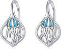 wholesale 925 Sterling Silver Turquoise Jellyfish Drop Earrings-0-0