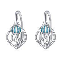 wholesale 925 Sterling Silver Turquoise Jellyfish Drop Earrings-09-Jellyfish Turquoise