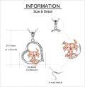 wholesale 925 Sterling Silver Axolotl Love You Forever Heart Pendant Necklace-0-3
