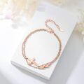 wholesale Rose Gold 925 Sterling Silver Cross & Infinity Charm Bracelet - Faith  for Women and Moms-0-4
