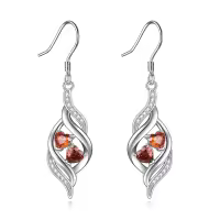 TOUPOP Sterling Silver Aquamarine Dangle Drop Earrings-undefined