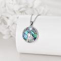 wholesale 925 Sterling Silver Wolf Head Pendant with Abalone Shell and Moonstone for Women Girls Mom Wife-0-2