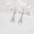 wholesale 925 Sterling Silver Heart-Shaped Moonstone Celtic Knot Drop Earrings with Leverbacks for Women-0-4