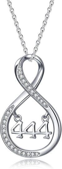 wholesale Sterling Silver Angel Number Necklace Hypoallergenic Spiritual Pendant Gift for Women-Number 444
