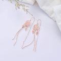 wholesale 925 Sterling Silver Threader Earrings with Dreamcatcher Leaf and Chain Drops for Women-0-2