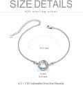 wholesale 925 Sterling Silver Blue Crystal Circle Chain Bracelet for Women s-0-26