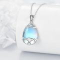wholesale 925 Sterling Silver Blue Moonstone & Peridot Celtic Knot Pendant Necklace-0-3