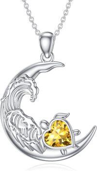 wholesale  Silver Turquoise Ocean Turtle Pendant Necklace Jewelry Gift for Women -November