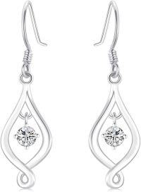 wholesale 14K Gold Moissanite Teardrop Dangle Earrings for Women Birthdays-14K White Gold