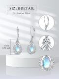 wholesale 925 Sterling Silver Teardrop Moonstone Celtic Knotwork Leverback Earrings-0-4