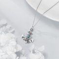 wholesale 925 Sterling Silver Turquoise and Shell Pendant Anchor Necklace for Women & Men-0-4