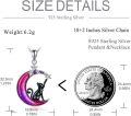 wholesale 925 Sterling Silver Purple Abalone Shell Crescent Moon Star Black Cat Pendant Necklace for Women Girls Gifts Tree of Life Jewelry Lovers' Present-0-3