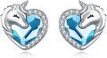 wholesale 925 Sterling Silver & Crystal Unicorn Stud Earrings - Elegant, Hypoallergenic, Gift Boxed (9mm)-0-0