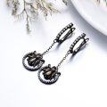 wholesale 925 Sterling Silver Spider Drop Earrings - Black & White Crystal Gothic Jewellery Gift for Her-0-1