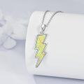 wholesale 925 Sterling Silver Yellow Opal Lightning Bolt Reversible Boomerang Pendant Necklaces - Dainty Minimalist s for Women & Girls-0-3