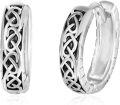 wholesale Sterling Silver Norse Viking Celtic Knot Hoop Earrings for Women Men Unisex-0-5