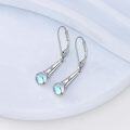 wholesale 925 Sterling Silver Leverback Drop Earrings with Blue Opal Stone - Musical Instrument Design  for Her-0-1