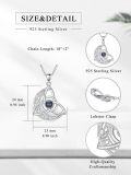 wholesale 925 Sterling Silver Triquetra Celtic Knot Black Onyx Photo Projection Pendant - Romantic Gift for Her-0-4