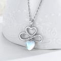 wholesale 925 Sterling Silver Infinity Heart Pendant with Moonstone and Turquoise Crystals-0-1