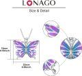 wholesale 925 Sterling Silver Purple & Blue Enamel Butterfly Pendant Necklace for Women-0-4