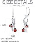 wholesale TOUPOP Animal Earrings (ladybug), Silver -0-3