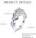 wholesale  Sterling Silver Birthstone Adjustable Open Ring for Women -0-5