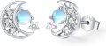 wholesale 925 Sterling Silver Opal Moon & Stars Stud Earrings - Celestial s for Women-0-0