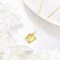 wholesale 10K Gold Letter with Heart Cutout Pendant Necklace s for Women and Girls-0-3