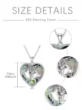 TOUPOP Sterling Silver Heart Urn Necklace For Ashes, Couple Memorial Keepsake Jewelry-0-5