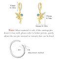 wholesale 925 Sterling Silver Fairy Earrings With Blue Gem And Crystal Wings-0-4