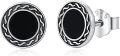 wholesale 925 Sterling Silver Black Onyx Round Stud Earrings - Vintage Style Jewelry for Women and Men-0-0